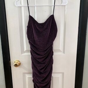 Windsor Sparkling Plum Draped Mini Dress